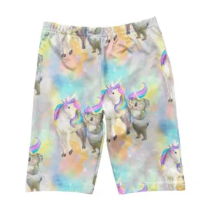 Rainbow Unicorn and Koala Kids' Bike Shorts