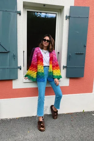 Summer Rainbow Lace Cardi