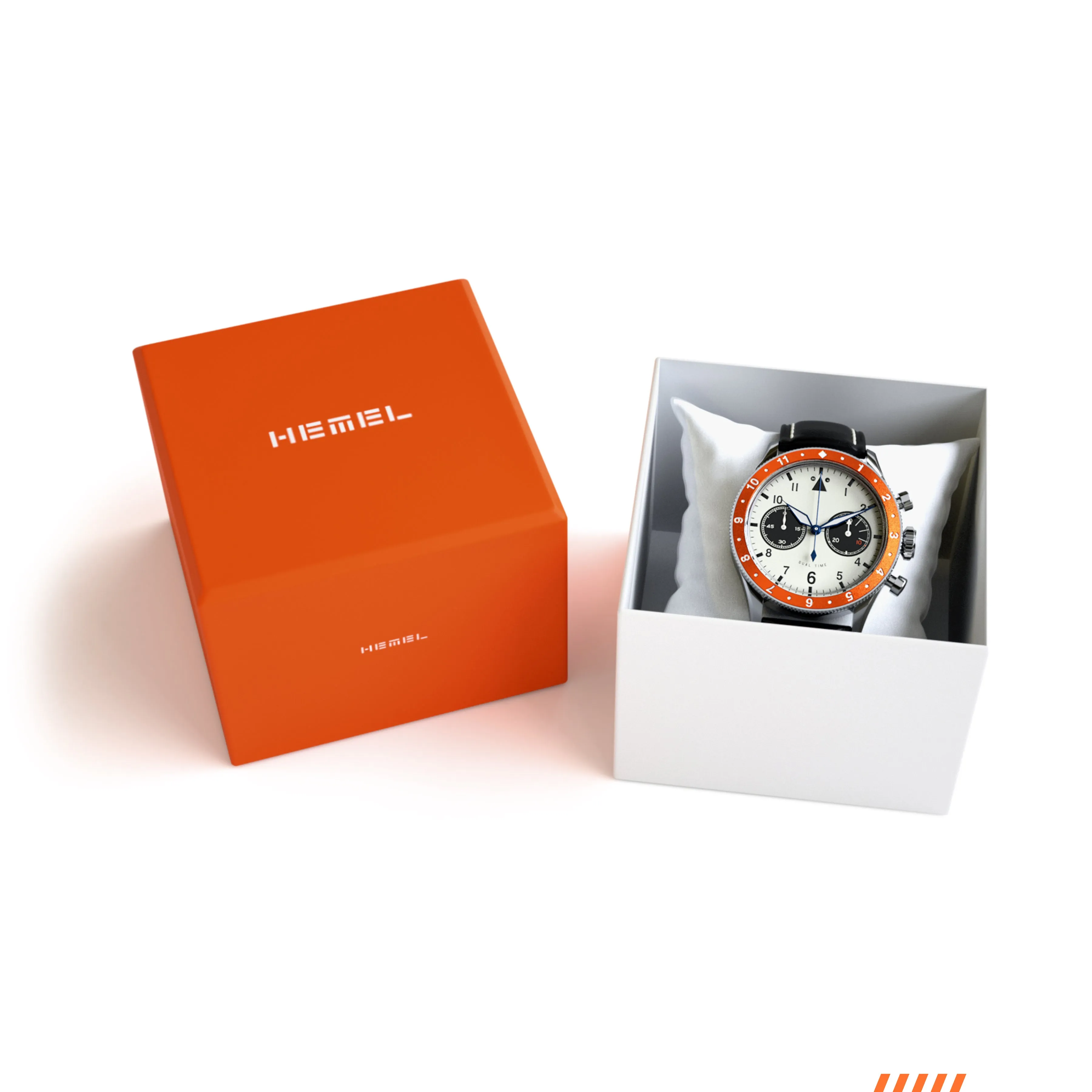 The Hawkeye Chronograph / Long Island Watch Special Collaboration (Orange Bezel)