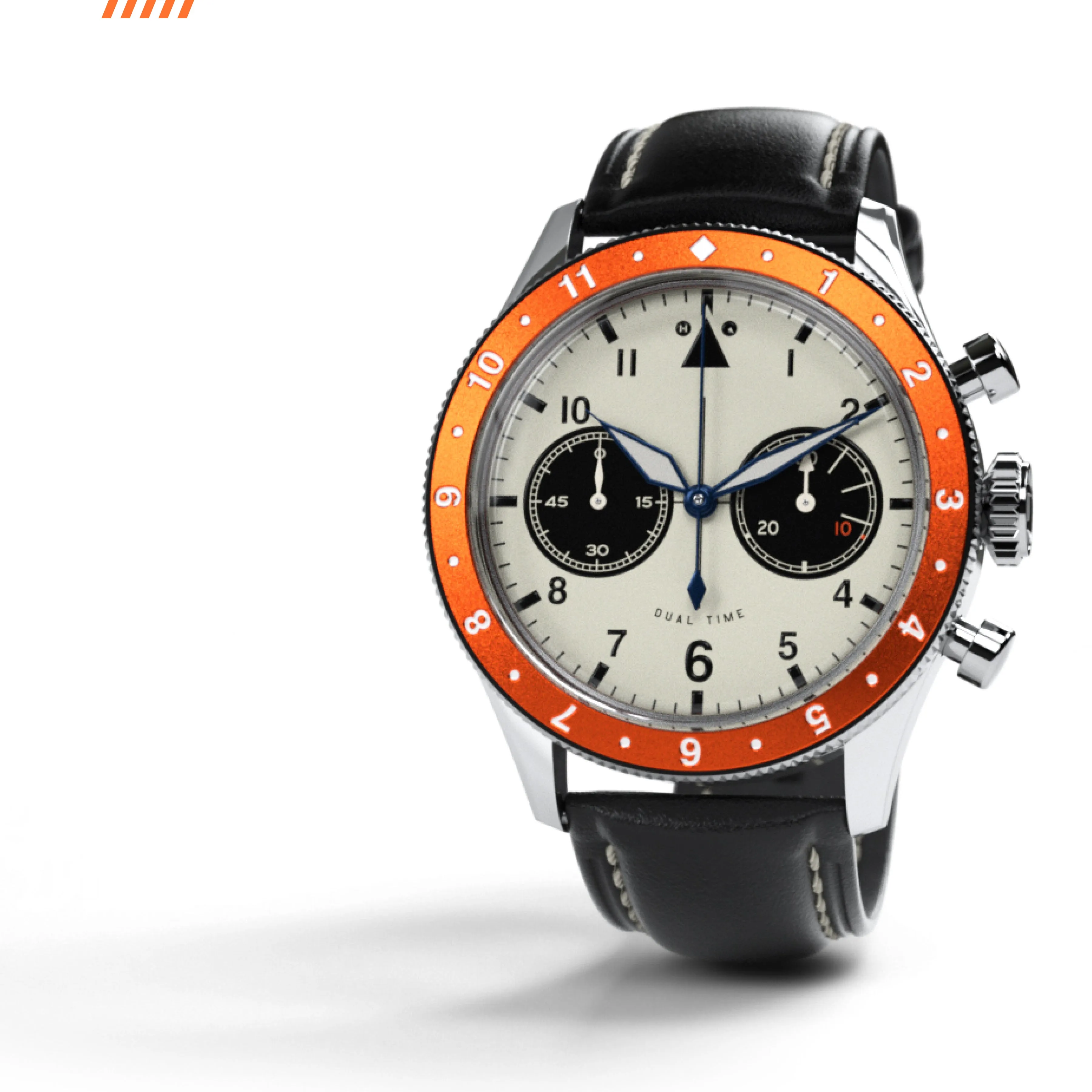 The Hawkeye Chronograph / Long Island Watch Special Collaboration (Orange Bezel)