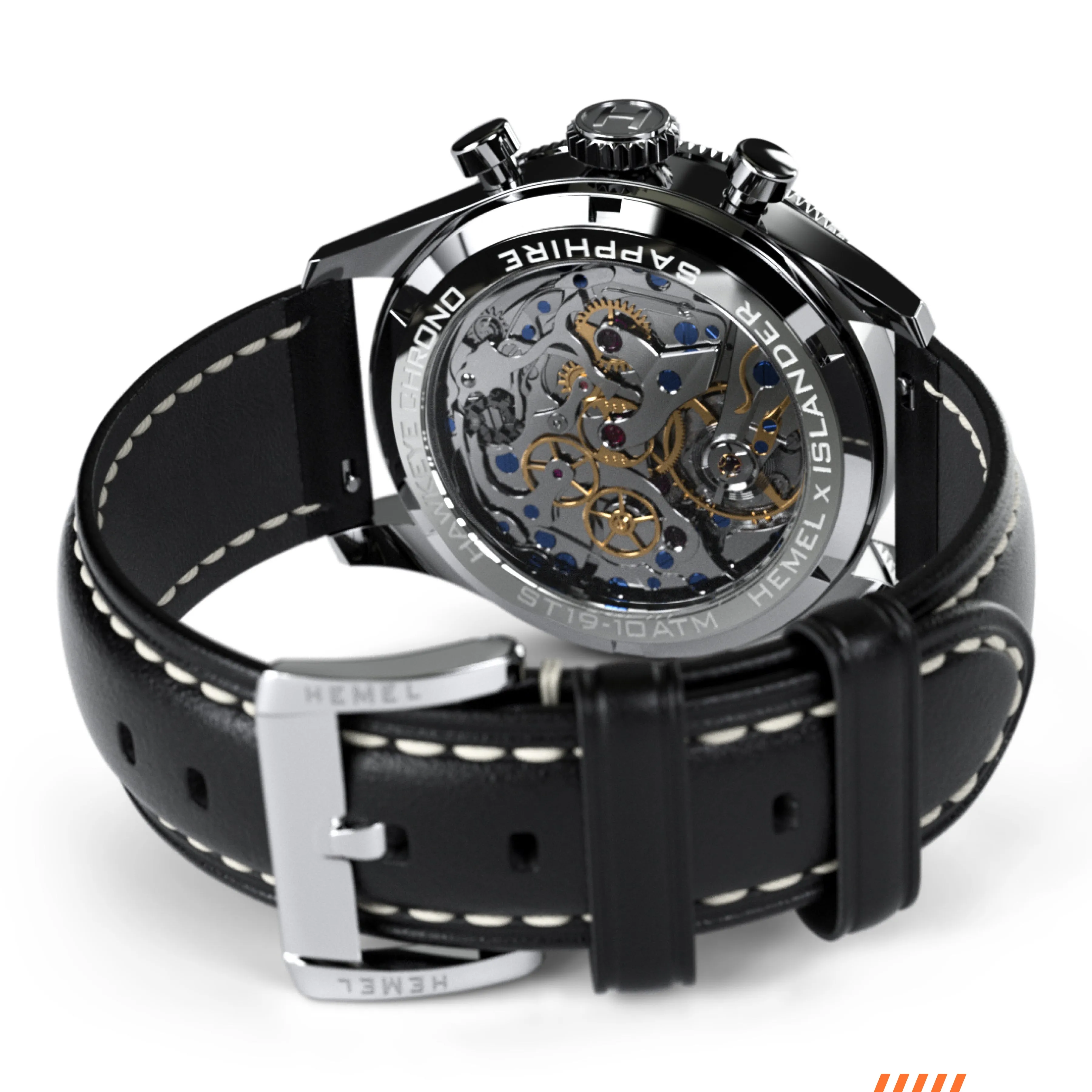 The Hawkeye Chronograph / Long Island Watch Special Collaboration (Orange Bezel)