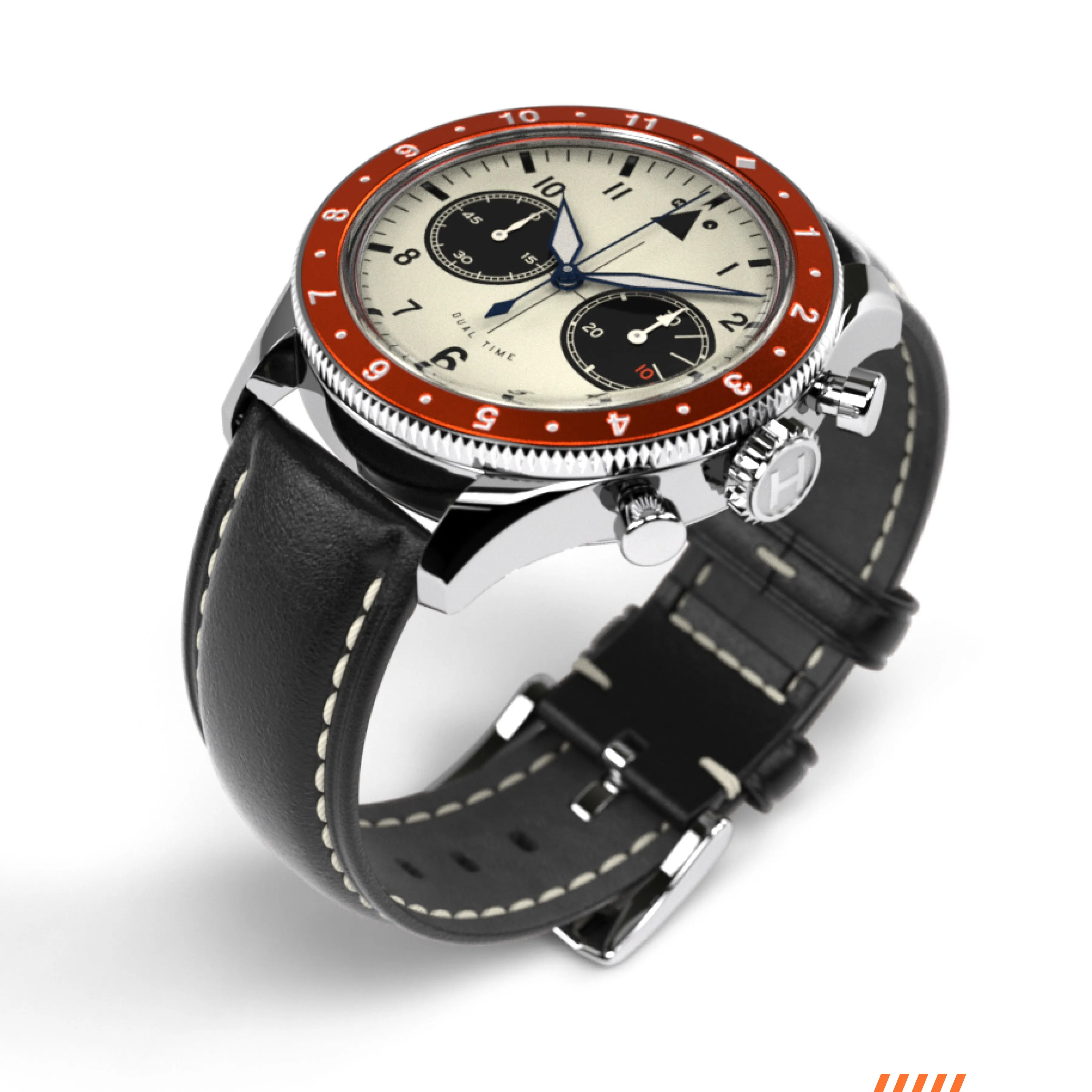 The Hawkeye Chronograph / Long Island Watch Special Collaboration (Orange Bezel)