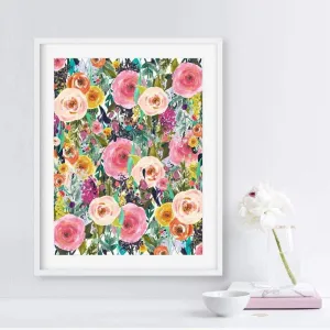 Watercolor Floral Wall Art Canvas Painting Print