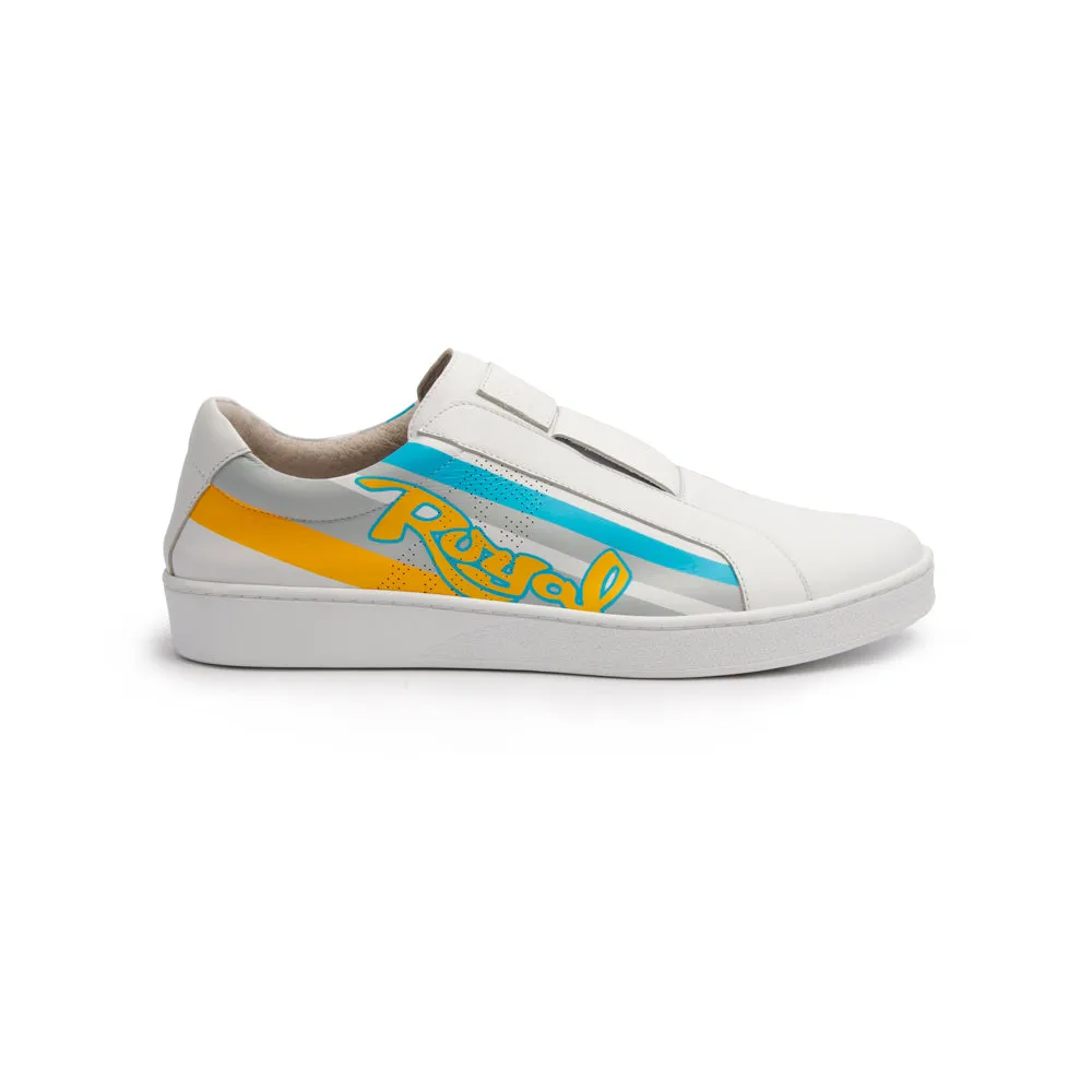 Women's Bishop Color Line Yellow Gray Blue Leather Sneakers 91791-053