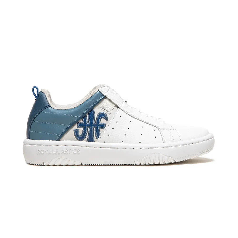 Women's Icon 2.0 White Blue Logo Leather Sneakers 96532-055